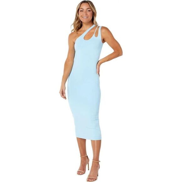 Bardot Echo Cutout blue stretch Midi Dress size XL NWOT - Picture 1 of 10